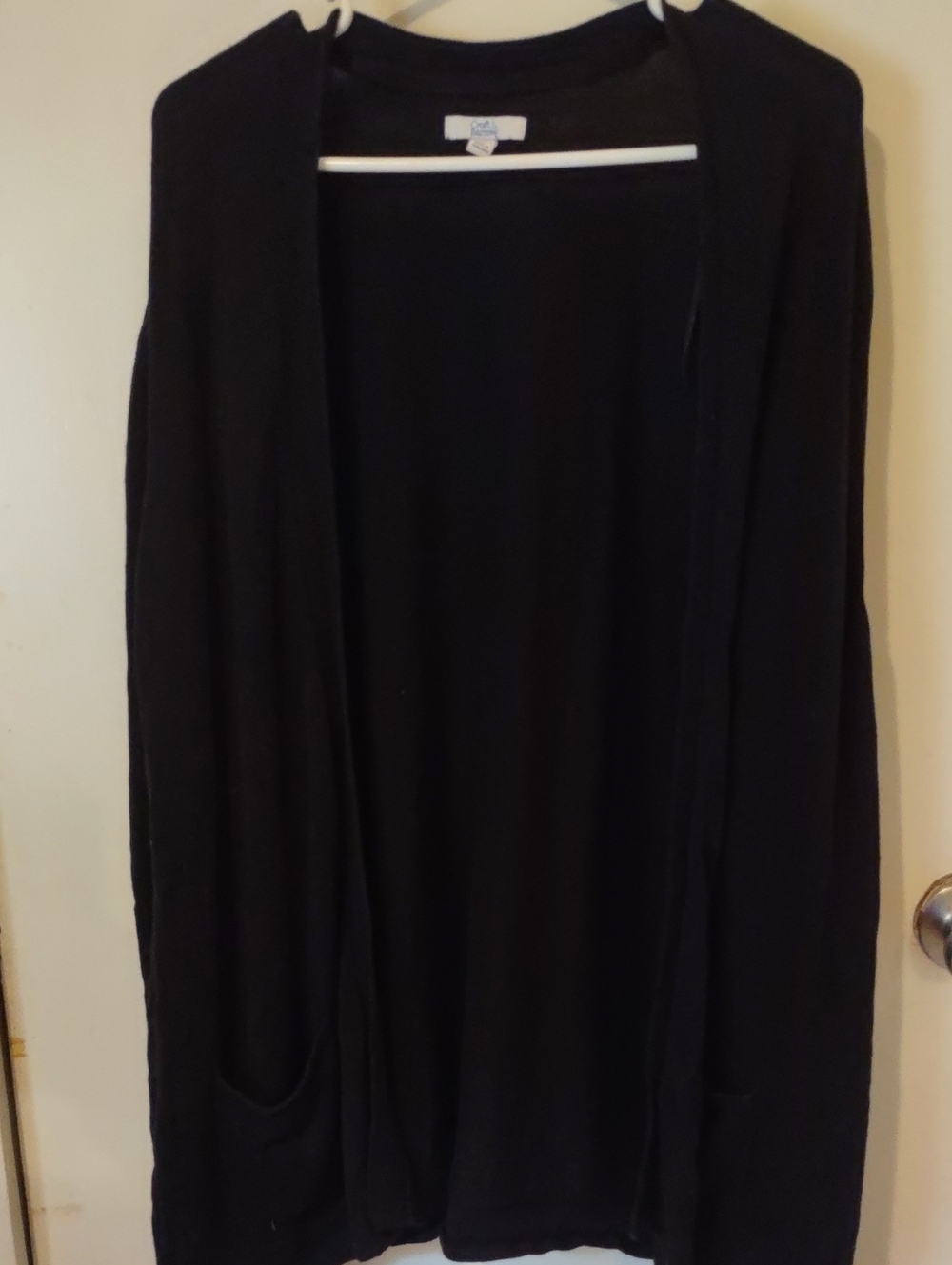 croft & barrow Black Open-Front Women's Cardigan